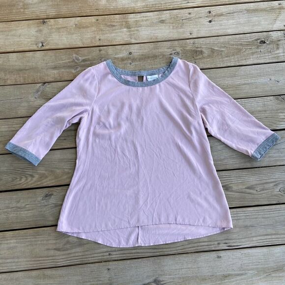 Soft Surroundings Light Mauve Silk Blouse Large - Picture 1 of 3